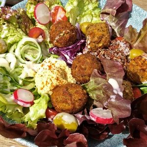 Falafel Salad at Roots Cafe in Abergele