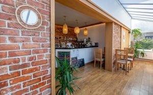 Bar area at Roots Cafe in Abergele