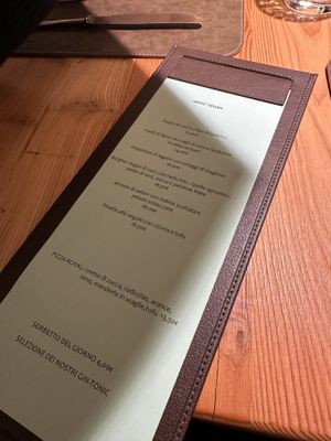 Menù  at Il Caminetto in Transacqua