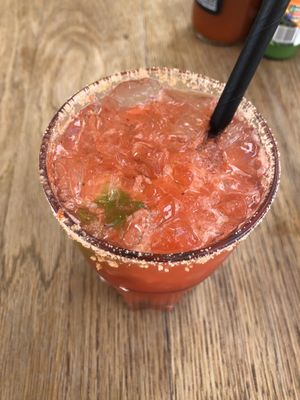 Strawberry margarita with spicy option at The Green Room in Lagos