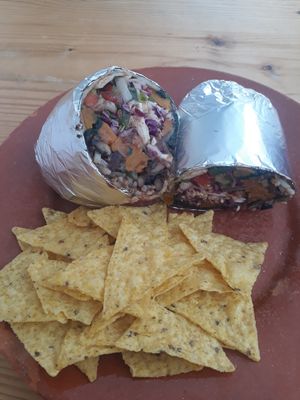 Burrito vegano at The Green Room in Lagos