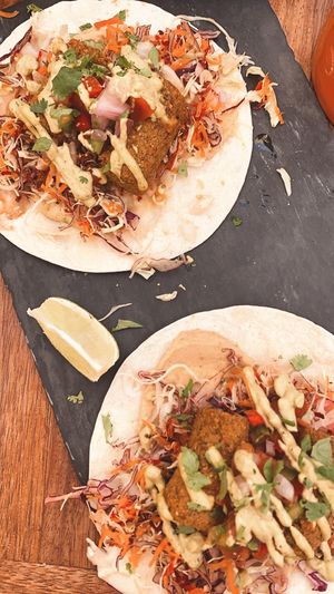 Vegan falafel taco at The Green Room in Lagos