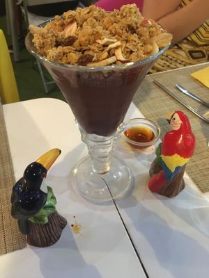 Acai desert with fruit and chocolate flavour at Casa Brasil in Palavas-les-flots