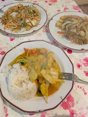 Tofu Glass Noodles; Tofu Chinese Curry; Tofu Udon Noodles
We were hungry at Loc Phat in Fuessen