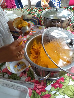 Caruru filling at Acarajé da BaiAnna in Rio De Janeiro