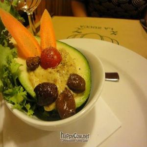 avocado and mustard.  so amazing. at La Zucca in Venice