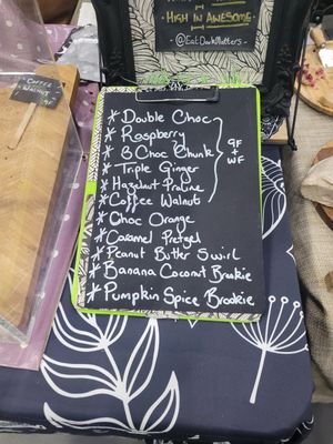 North Wales Vegan Festival Stall Menu at Dark Matters in Bristol