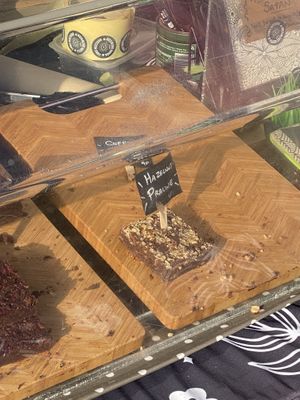 Hazelnut Praline brownies  at Dark Matters in Bristol
