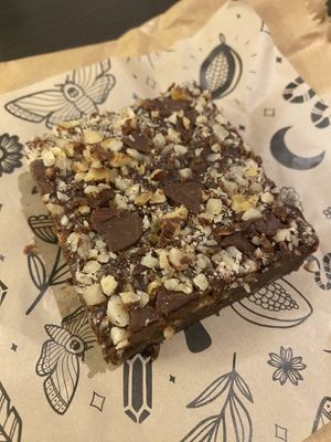Hazelnut Praline brownie  at Dark Matters in Bristol