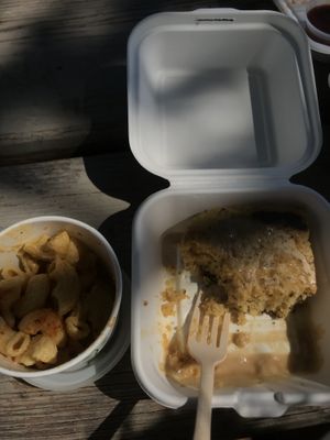 Yummy mac and cornbread  at Trio Plant-Based in Minneapolis