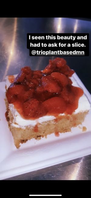 Strawberry Cake 💕  at Trio Plant-Based in Minneapolis