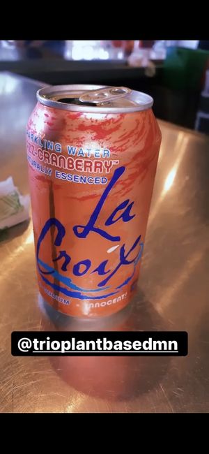 Sparking Water 💕  at Trio Plant-Based in Minneapolis