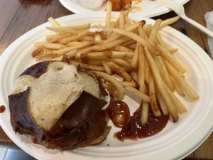 BBQ pit burger  at Trio Plant-Based in Minneapolis