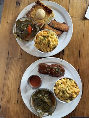 Soul food plates  at Trio Plant-Based in Minneapolis