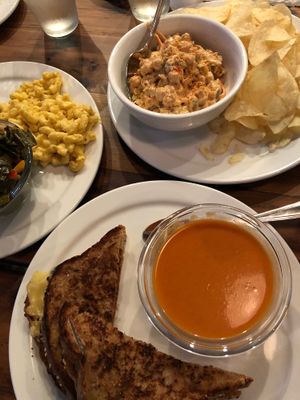 Grilled ham and cheeze with tomato soup (we ordered a second it was soo good).  at Trio Plant-Based in Minneapolis