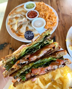 BLT with The Herbivorous Butcher bacon at Trio Plant-Based in Minneapolis