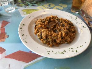Vegetarian risotto at Su e Giu in Naxos