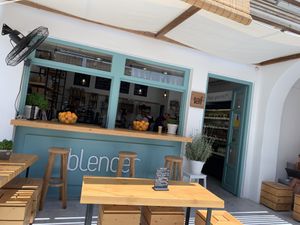 Some spots to sit and eat too at Blender in Antiparos