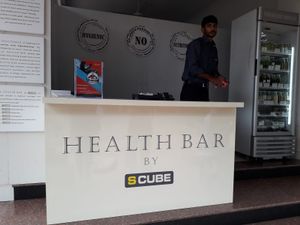 The shop front at S Cube Health Bar in Mangaluru