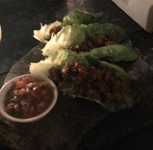 Vegan tacos at LUUMA in Holbox