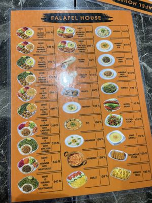 Menu   at Falafel House in Istanbul