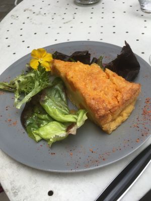 Milano, a delicious soufflé like quiche at 66 Green Restaurant in Perigueux