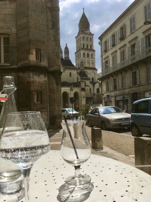 View from the terrace at 66 Green Restaurant in Perigueux