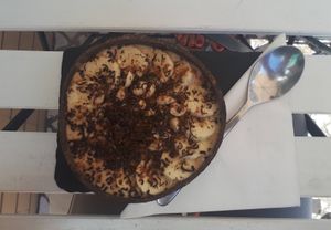 Banana smoothie bowl  at Leaves Cafe in Cotovia