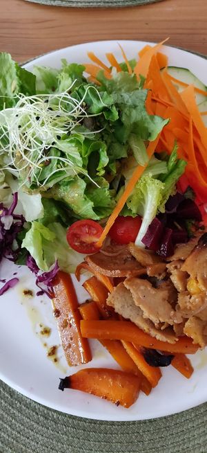 Seitan in sliced oven at Leaves Cafe in Cotovia