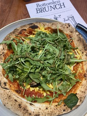 Naturist pizza,   at The Library in Durham