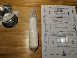 Feeling warm with the little gesture of providing a hot towel when we are seated, especially when the weather is cold outside. at 0831 Organic Restaurant in Asahikawa