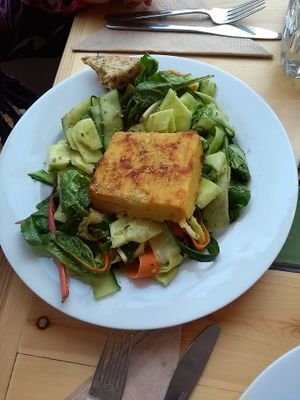 Carrot and Pea bake at Eat Your Greens in Leeds