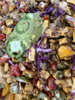 Todo Nachos Muy Muy Grande 🤤 at Luna Verde Vegan Mexican Restaurant in Bradley Beach