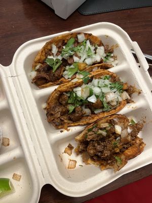 Tacos de Birria (seitan)   at Luna Verde Vegan Mexican Restaurant in Bradley Beach