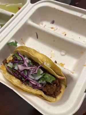 Soy chorizo taco   at Luna Verde Vegan Mexican Restaurant in Bradley Beach