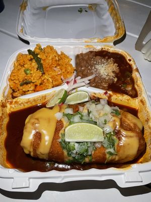 ChimiBirria with No Chivo (seitan) filling  at Luna Verde Vegan Mexican Restaurant in Bradley Beach