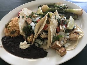Tofu tacos at Luna Verde Vegan Mexican Restaurant in Bradley Beach