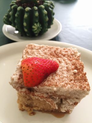 Tres Leches Cake at Luna Verde Vegan Mexican Restaurant in Bradley Beach