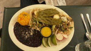 Tacos al pastor at Luna Verde Vegan Mexican Restaurant in Bradley Beach