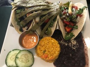mushroom tacos at Luna Verde Vegan Mexican Restaurant in Bradley Beach