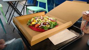 Vegan pizza at Jent in Delft