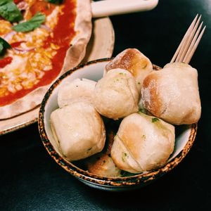 Vegan garlic dough balls  at Little Wing Pizzeria in Enniskillen