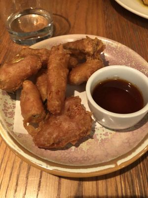 Tempura veg with Asian dipping sauce  at Titchwell Manor in Titchwell