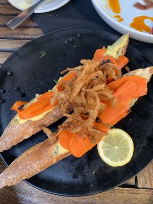 Carrot lox tartine…so yummy!!  at Revolution Winery and Kitchen in Sacramento