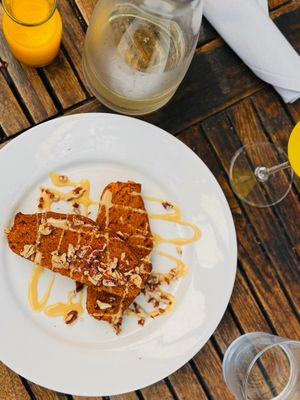 Pumpkin Bread: cinnamon-cream cheese glaze, toasted pecans (v) at Revolution Winery and Kitchen in Sacramento