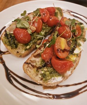 Vegan Bruschetta at Revolution Winery and Kitchen in Sacramento