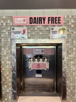 Dairy-free flavors (plus pineapple )  at Swirls Frozen Yogurt in Parker