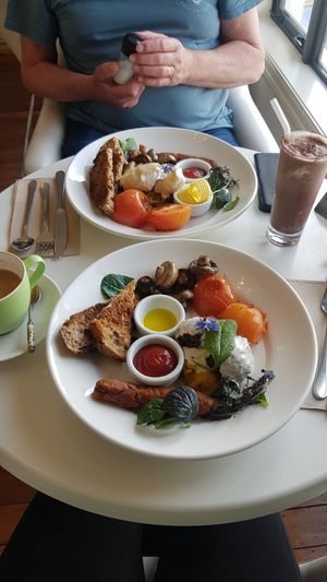 Vegan big brekkie at The Lotus-Heart Restaurant in Christchurch