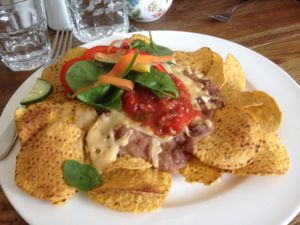 vegan nachos at the lotus heart  at The Lotus-Heart Restaurant in Christchurch