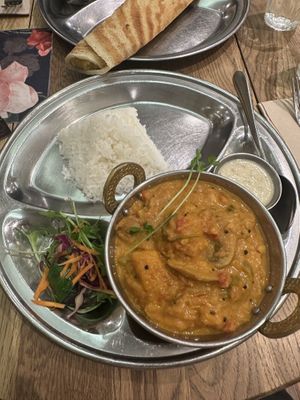 Curry and dosa   at The Lotus-Heart Restaurant in Christchurch